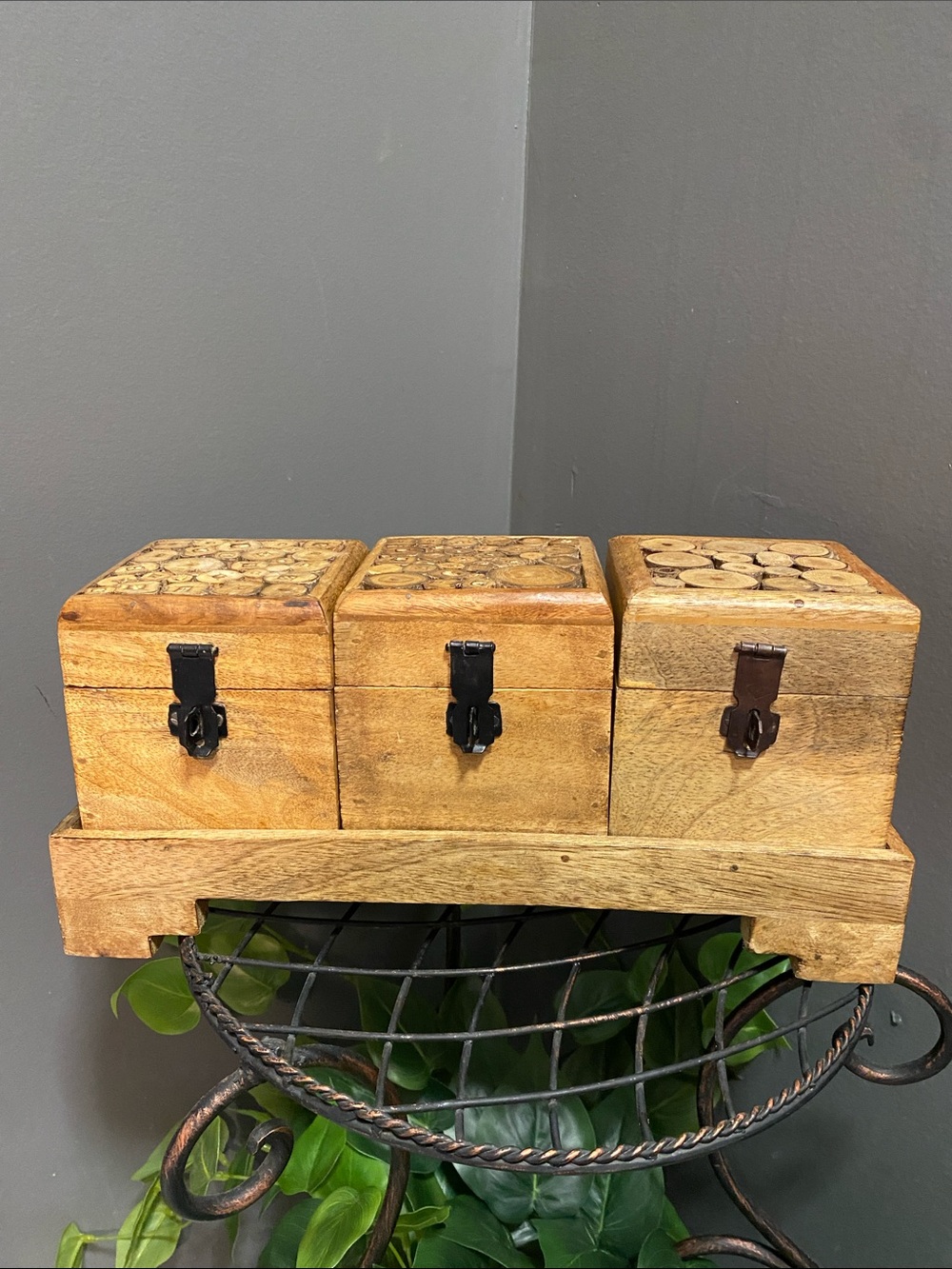 Small wooden boxes